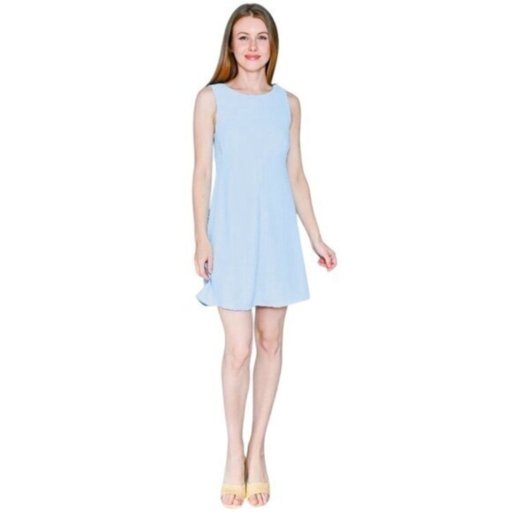 Amanda Uprichard Blue Diana Crew Mini Dress S